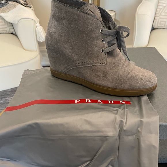 Prada Grey Suede Booties - Picture 9 of 9